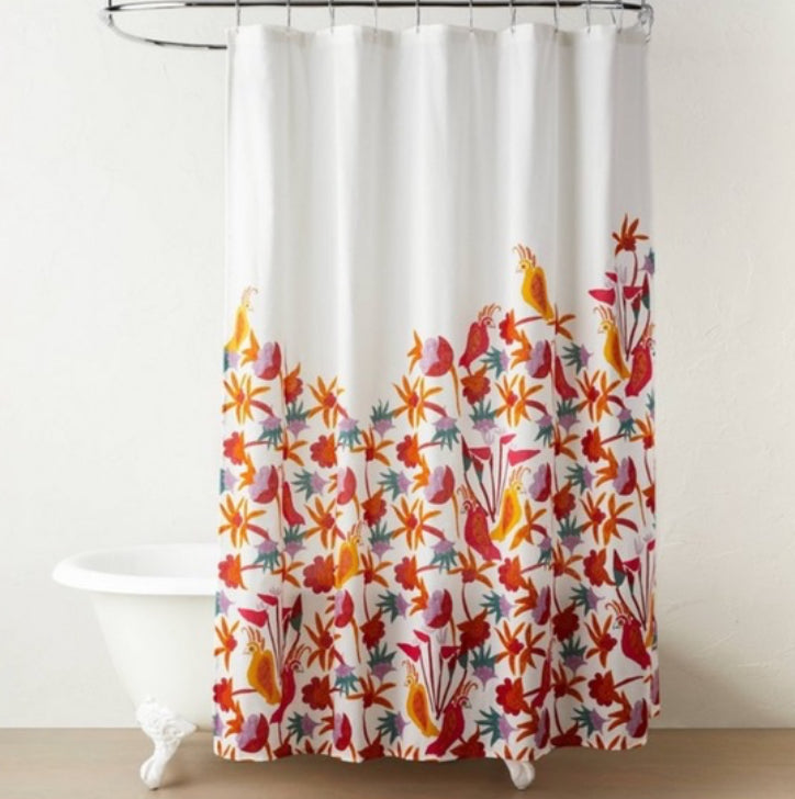 Natalia Bird Shower Curtain White - Opalhouse™ Designed with Jungalow™ –  Construction Clearance