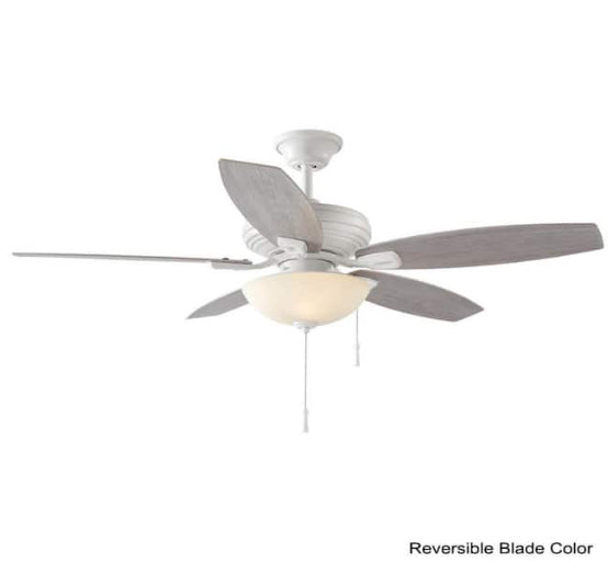 Hampton Bay
North Pond 52 in. Indoor/ Outdoor LED Matte White Ceiling Fan with Light Kit, Reversible Motor and Reversible Blades