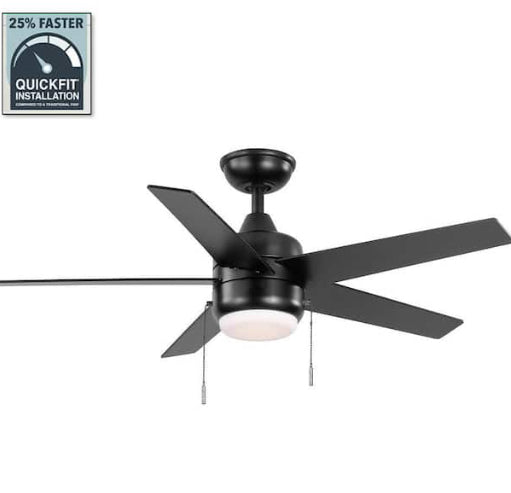 Hampton Bay
Mena 44 in. LED Indoor/Outdoor Matte Black Ceiling Fan with Light Kit and Reversible Blades Included