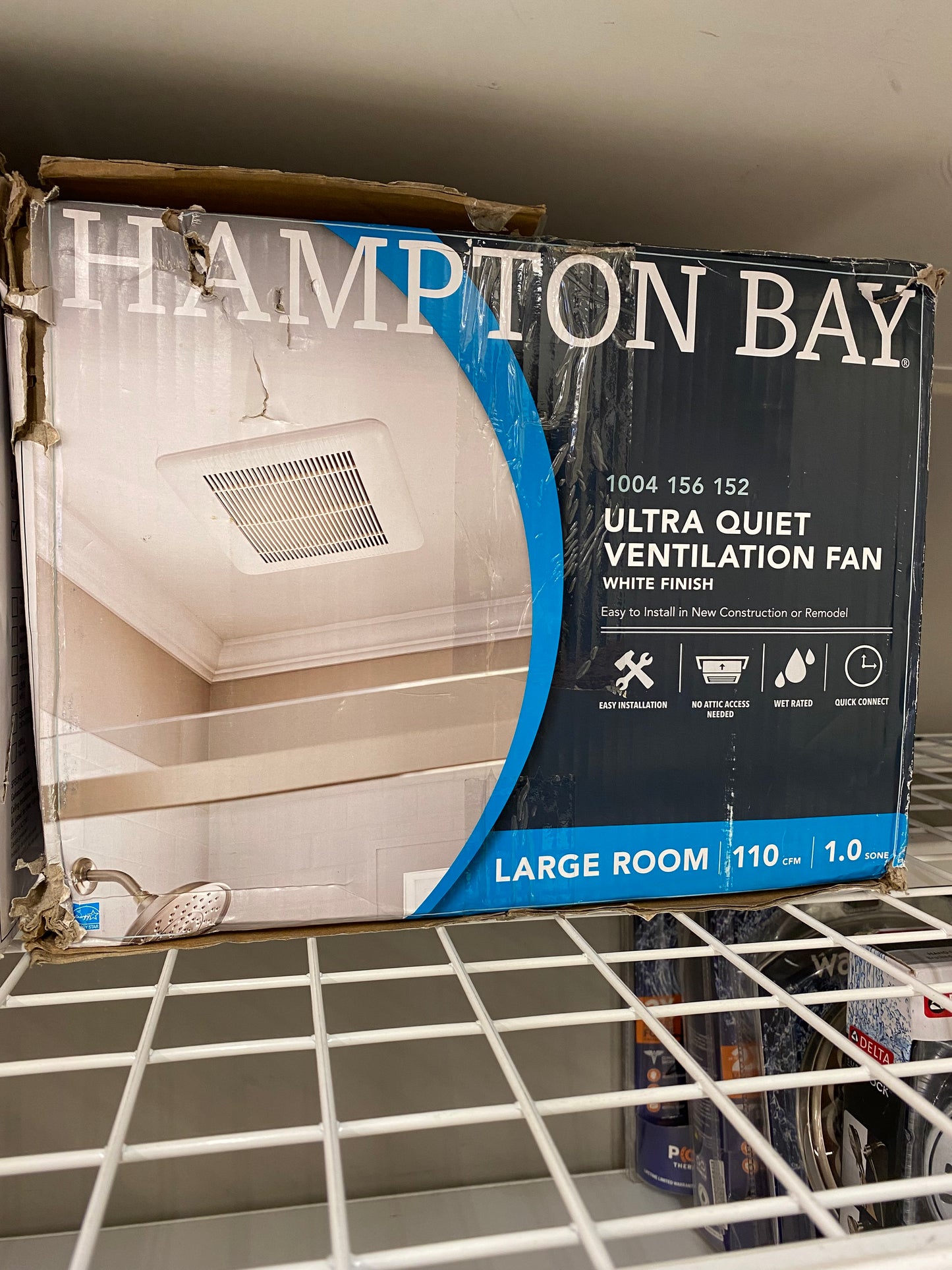 Hampton Bay
110 CFM Ceiling Mount Room Side Installation
Quick Connect Bathroom
Exhaust Fan, ENERGY
STAR