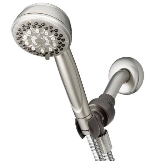 Waterpik
6-Spray 3.5 in. Single Wall Mount 1.8 GPM Handheld Adjustable Shower Head in Brushed Nickel