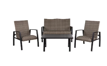 Style Selections Fairport 4-Piece Wicker Patio Conversation Set