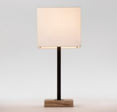 Wood Square Base Table Lamp Black (Includes LED Light Bulb) - Project 62™